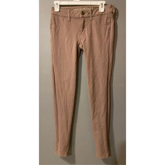 American Eagle Jeans Women's Pink Light Wash Stretch Jegging Size 2 - Picture 1 of 7